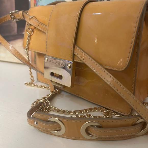 Jimmy Choo calfskin Rebel mini 2 way handbag in Ferocious Yellow! - Picture 3 of 8